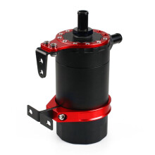 Car Breathable Oil Catch Can Kit Oil Catch Can Resevoir Tank Kit with with Filter Plate for Car Modification Red