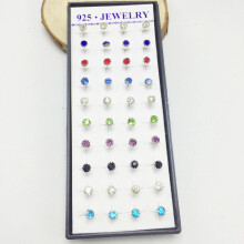 (4mm) Silver Plated Needle Mini Stud Earrings Unisex Jewelry Simple Fashion Gifts