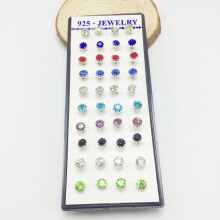 (5mm) Silver Plated Needle Mini Stud Earrings Unisex Jewelry Simple Fashion Gifts