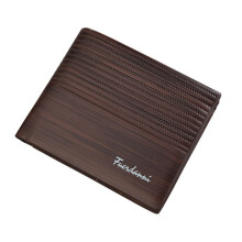 (Deep Coffee) Short Wallet Man Cross Section Multi Card Package Pu Leather Color Solid Gift