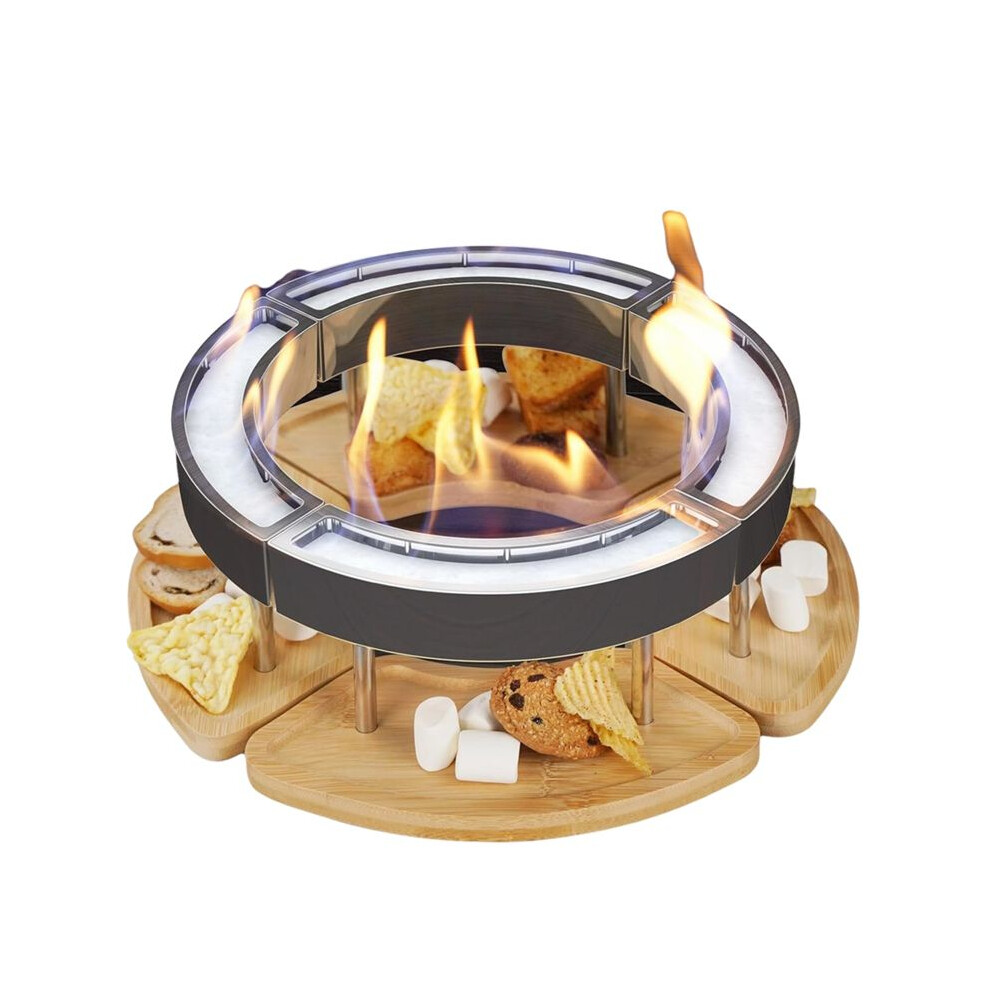 Tabletop Fire Pit - Table Top Firepit For Indoor Outdoor Use, Portable Fire Place With Design To Place Snacks 6031866450955