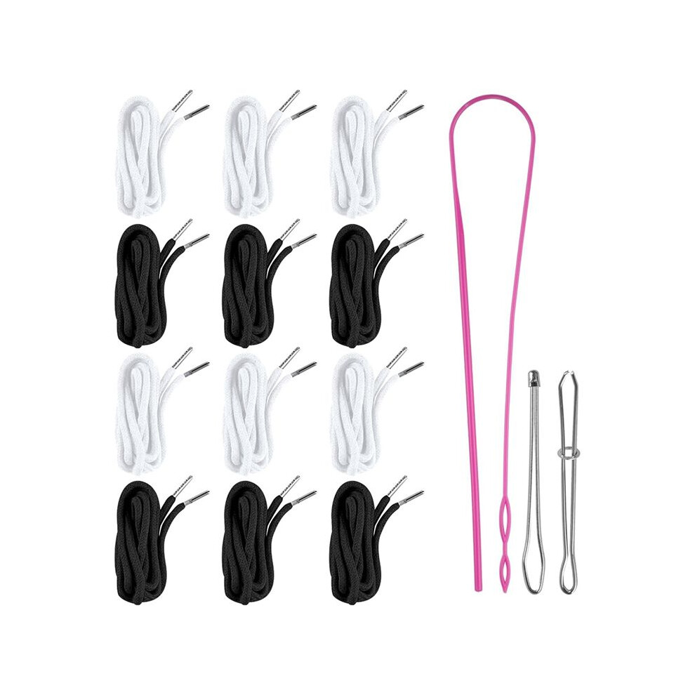 12 Pcs Drawstring Cord, 60 Inch Hoodie String Replacement, Draw String With Threader Tool For Sweatpants Pants 4711852552307