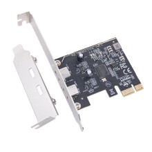 PCIE to Dual Type-C Expansion Card PCI-E to USB 3.2 GEN1 5Gbps Adapter Card Riser ASM1042 Chip for Win10/8/7