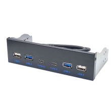 USB 3.0 Frontpanel för Stationär 5.25 Tum CD-ROM Drive Bay USB3.0/3.2 19Pin USB2.0 9Pin Till 2x USB Typ C+2x USB3.0+2xUSB2.0