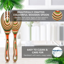 10-Inch Pakkawood Salad Tongs - Serving Utensils Set for Salad, Pasta, Fruits, Kitchen Cooking Tools