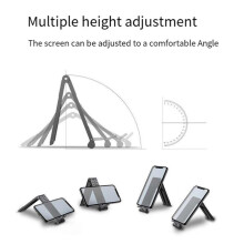 Laptop Stand for Desk, Adjustable Ergonomic Portable Laptop Holder, 3-In-1 Portable Storage Stand Grey