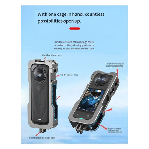 Protective Frame Cage for  X5 with Cold Shoe Mount Housing Case for Insta 360 X5 Camera Accessories 1