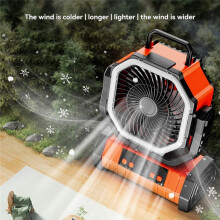Outdoor Camping Fan with Light, 20000mAh Rechargeable, High Capacity, Long Lasting for Fishing and Camping