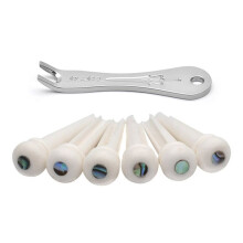 6PCS Cattle Bone Guitar Bridge Pins W/ Pin Puller for Acoustic Guitar Accessories