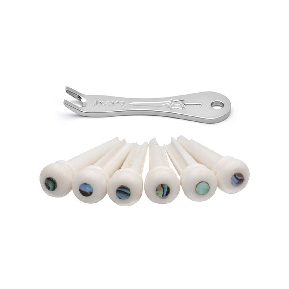 6Pcs Cattle Bone Guitar Bridge Pins W/ Pin Puller For Acoustic Guitar Accessories 4714078999895