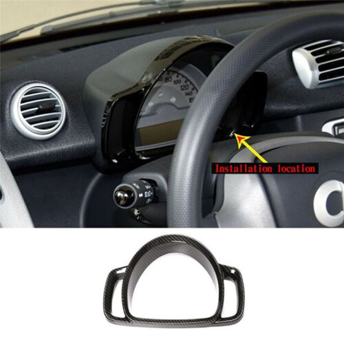 For -  Fortwo 09-15 Center Console Instrument Panel Frame Decorative Frame Carbon Fiber Texture Style 2