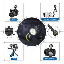 Luce di Riempimento A LED Impermeabile da 40 Metri, 1000 Lumen, Illuminazione per Fotografia All'Aperto per Varie Action Camera e Telefono