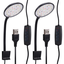 Luce per Acquario USB di Piccole Dimensioni, Luce A Clip con Dimmer A Colori Variabili, Luce A LED, Luce per Acquario, Luce per Erba, Luce per