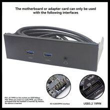 USB3.2 GEN1 Floppy Drive Slot HD-Audio Audio Frontpanel 5,25 Tum Optisk Frontpanel Stöd 2x USB3.0 + 1x Audio 3,5 mm