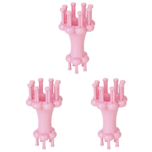 3Pièces Cercle De Tricotage Rose Pour Bonnet Écharpe 1