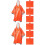 8Pièces Ponchos De Outdoor Orange Résistance Portable 5