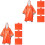 8Pièces Ponchos De Outdoor Orange Résistance Portable 3
