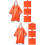 8Pièces Ponchos De Outdoor Orange Résistance Portable 7