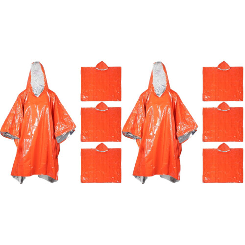 8Pièces Ponchos De Outdoor Orange Résistance Portable 1