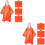 8Pièces Ponchos De Outdoor Orange Résistance Portable 6