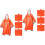 8Pièces Ponchos De Outdoor Orange Résistance Portable 4