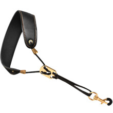 4Pièces Harnais Cou Ajustable Cuir Noir Saxophone Alto Tenor Soprano