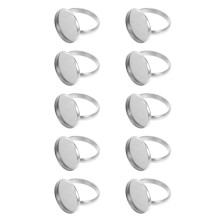 20Pièces Base De DIY Acier Inoxydable Ajustable Argenté