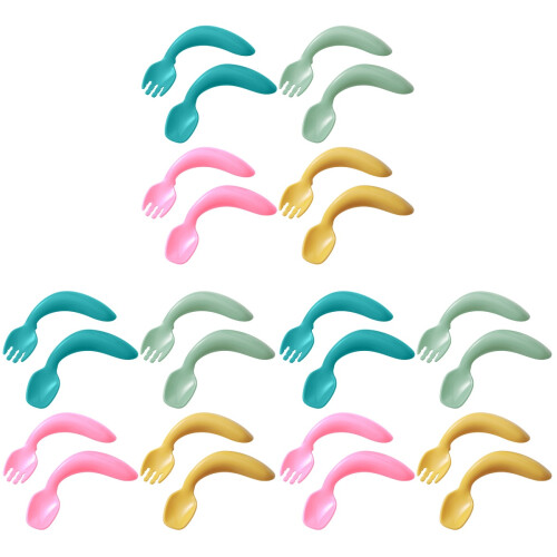 3Ensembles Couverts Bébé Flexibles Assorties Ustensiles Sûrs 1