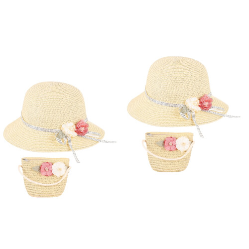 2Ensembles Chapeaux Beige Uv Protection Sac Plage 2