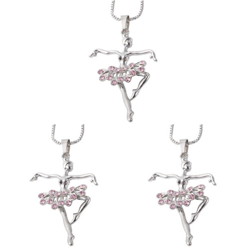 3Pièces Pendentif Danseuse Ballet Élégant 1