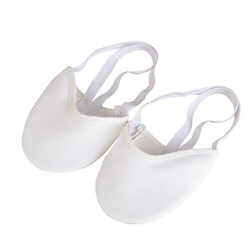 Chaussures De Danse Blanche Demi-Semelle Avec Tissu Extensible