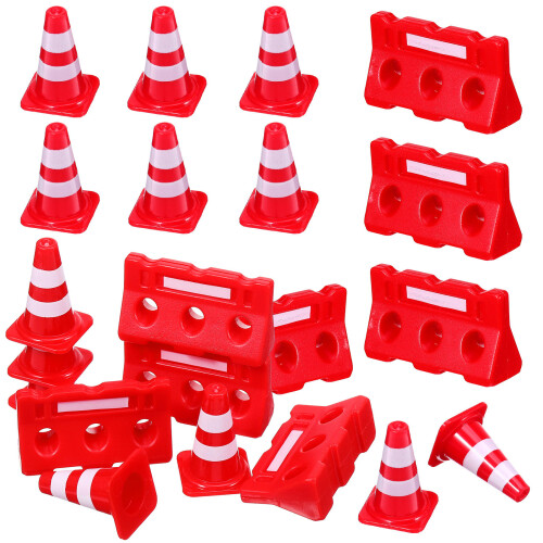 48Pièces Ensemble Cônes Et Panneaux Miniatures Jouets De Circulation