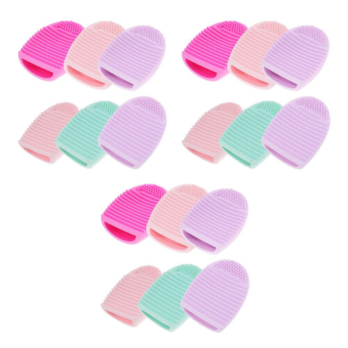18Pcs Makeup Cleaner Brush Scrubber Silicone Durable Assorted Color 2
