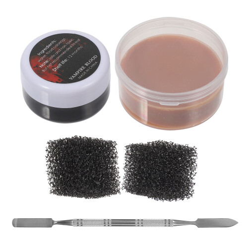 2Ensembles Kit Maquillage Cire Faux Cicatrices Sang Peau Multi Usage