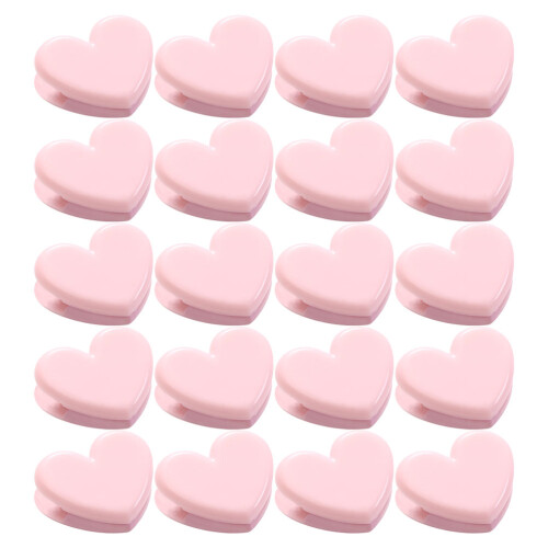 140Pièces Clips Plastique Forme Cœur Rose Pour Aliments Et Papiers