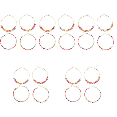10Paires Boucles D'oreilles Perles Style Estival 2