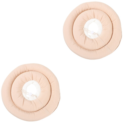 2Pièces Collier Conique Protecteur Élastique Beige Pour Chat 2