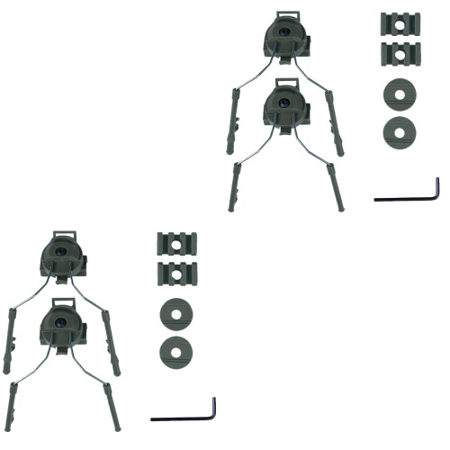 2Pièces Rail Fast Vert Pour Casque Outdoor, Accessoire De Qualité 2