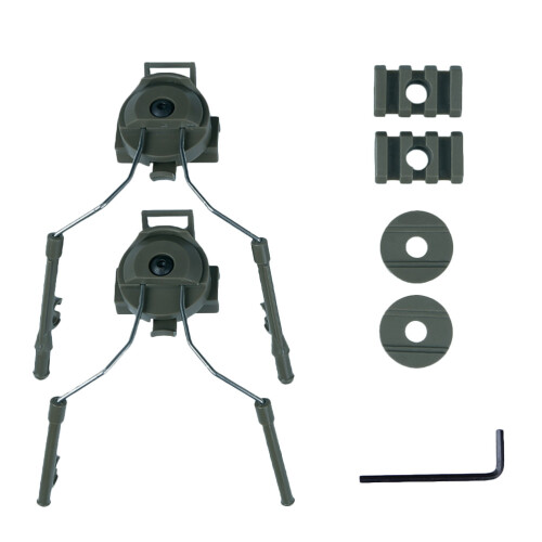 2Pièces Rail Fast Vert Pour Casque Outdoor, Accessoire De Qualité