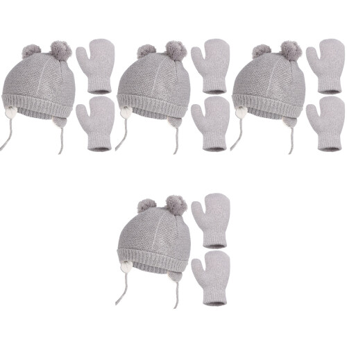 4Pièces Bonnet Et Moufles Bébé En Hiver 2