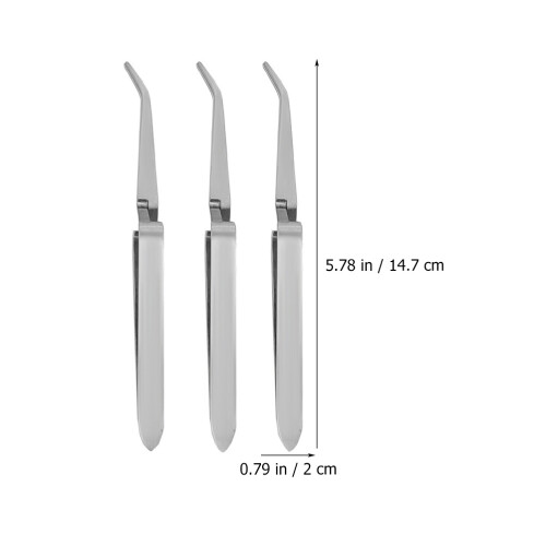 3Pièces Pincettes Ongles Acier Inoxydable Multiusage Manucure Argent 1