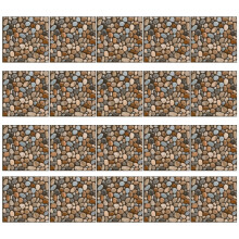 60Pcs Brown Tile Stickers PVC Waterproof Floor and Wall Decor for Home