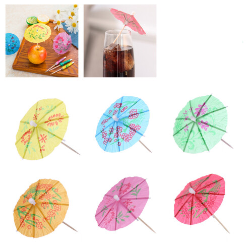 2Pièces Mini Parasols Pour Boissons, Décor Coloré Pour D'été 2