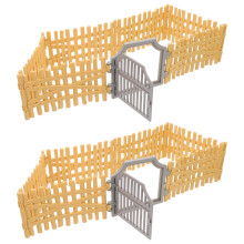 6Sets Khaki Plastic Mini Fence for Kids Farm Scene and DIY Crafts