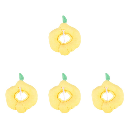 4Pcs Soft Yellow Cat Recovery Collar Post-Surgery Fruit Design Cone 1