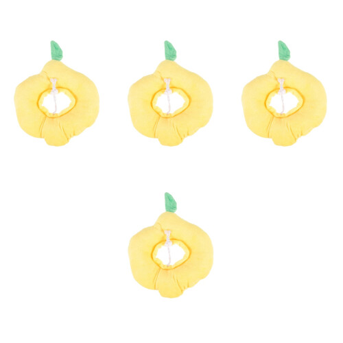 4Pcs Soft Yellow Cat Recovery Collar Post-Surgery Fruit Design Cone 2