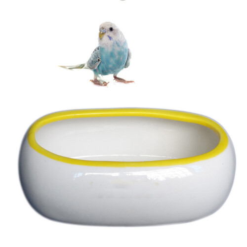 2Pcs White Ceramic Small Pet Bowl Safe Feeder with Lovely Designs