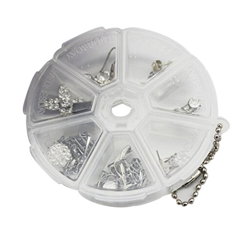 White Round Organizer with 7 Compartments Weekly Pill Dispenser 1
