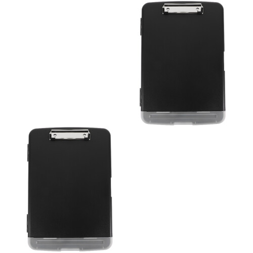 2Pcs Nurse Clipboard with Storage Folder Heavy Duty Black Design 2