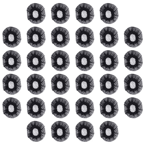 500Pcs Black Non-Woven Microphone Protective Covers Reduce Wind Noise